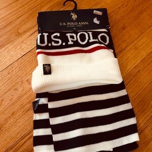 New nwt U.S. Polo Assn. Knit Beanie hat and Scarf Set